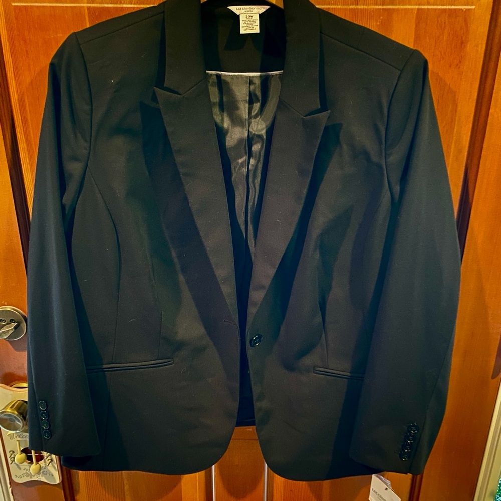 NEW Liz Claiborne Black Single-Button Blazer 20W